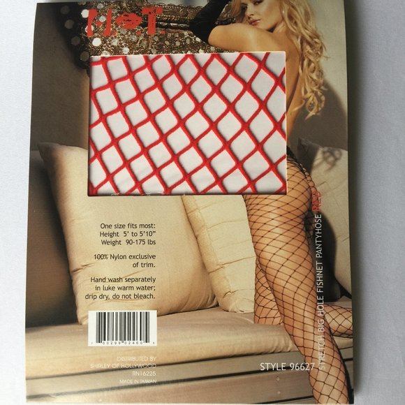 NWT Red Big Hole Fishnet Tights - Picture 2 of 3